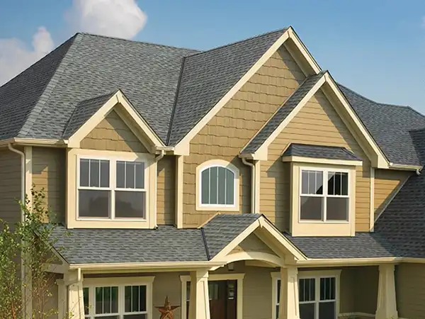 Large home with Pewter Gray GAF shingles